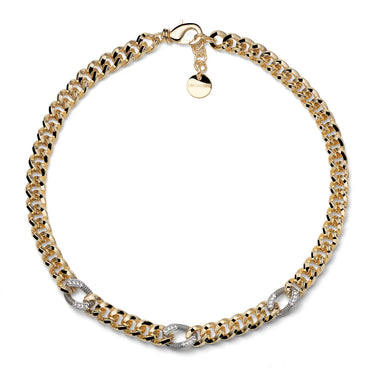 Collana Bicolore Grumetta e Zirconi Unoaerre 2806