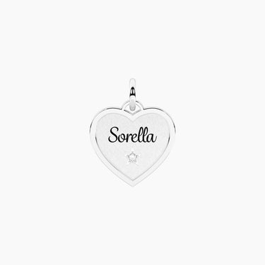 Ciondolo Cuore Con Scritta Sorella e Cristallo 741043