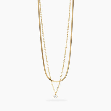Girocollo Dorato Con Catene e Cristallo Kidult 851046