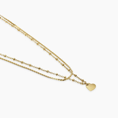 Girocollo Dorato Con Catene e Cuore Kidult 851049