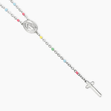 Collana Multicolor Con Madonnina e Pendente Croce Kidult 851146