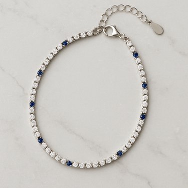 🤍💙 Bracciale Tennis in Argento 925 con Zirconi Bianchi e Blu