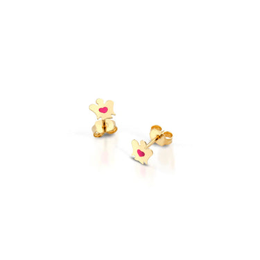 Orecchini Oro Bimba Con Angelo e Cuore Rosa Roberto Giannotti NKT383