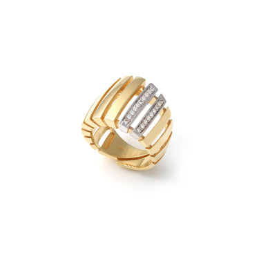 Anello a Fascia In Argento Dorato e Zirconi Unoaerre 6504