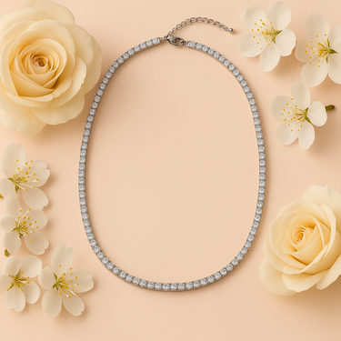 Collana Tennis Con Pietre Luminose - Argento 925 Regolabile