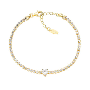Bracciale Tennis Dorato Zircone Cuore BT21CUGBZ16