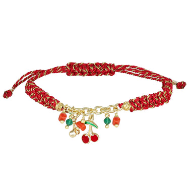 Bracciale Cordino Donna Con Ciondolo Ciliegie Nivy BARP0648#GRE