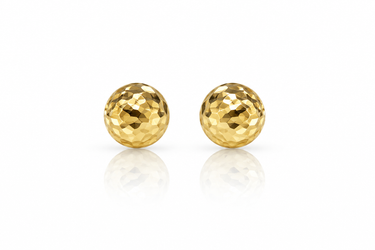 Orecchini a Lobo Sfera Sfaccettata in Oro Giallo 18Kt