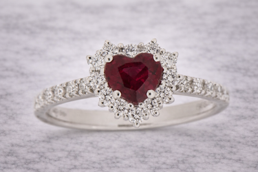 Anello in Oro 18kt con Diamanti F/G VS 0.38 ct e Rubini 1.11 ct AB16670R