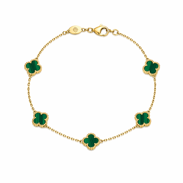 Bracciale Con Quadrifogli Verdi in Oro 18Kt – Elegante e Simbolico