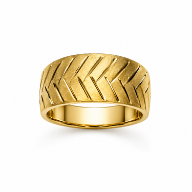 Anello Fascia Lavorata in Oro Giallo 18kt