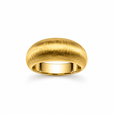 Anello Bombato Satinato in Oro Giallo 18kt