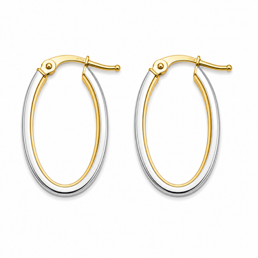 Orecchini a Cerchio Bicolore in Oro 18Kt – Eleganti e Moderni