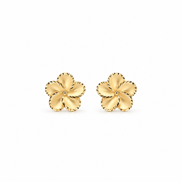 Orecchini a Lobo Fiore in Oro Giallo 18Kt