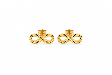Orecchini a Lobo Infinito Diamantato in Oro Giallo 18Kt