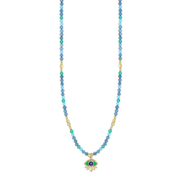 Collana Estiva Donna Con Ciondolo Occhio Turco Nivy CARP1025#GLG