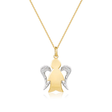 Collana con Angelo in oro e ali diamantate NKT367