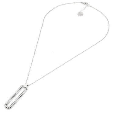 Collana paper clip in argento bianco e zirconia cubica Unoaerre 5795