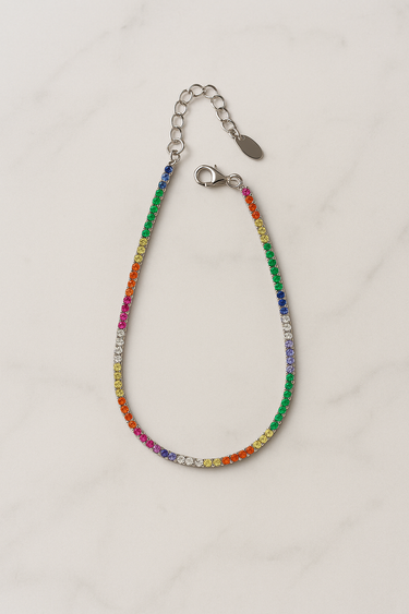 🌈 Bracciale Tennis Rainbow in Argento 925 con Zirconi Multicolor