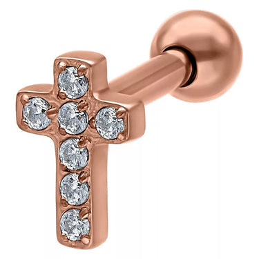 Earbarbell Crystal Cross In Titanio Wildcat IBX0206RG