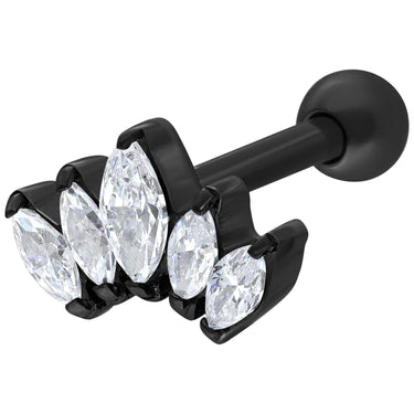 Earbarbell Crystal Lotus Flower In Titanio Wildcat IBX0606BK