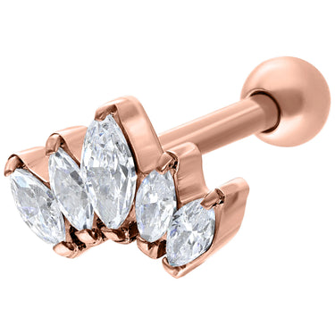 Earbarbell Crystal Lotus Flower In Titanio Wildcat IBX0606RG
