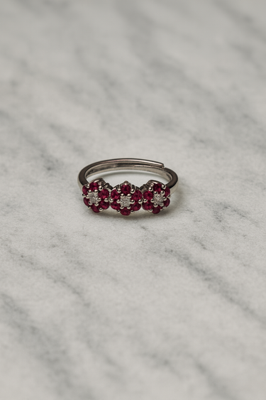 💍 Anello “Fiore di Luna” in Argento 925 con Gemme Colorate