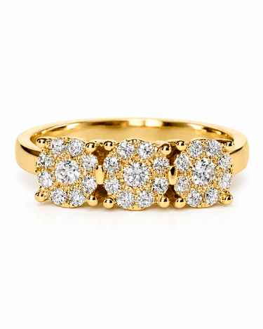 Anello Trilogy Magic Regolabile In Argento Dorato 925