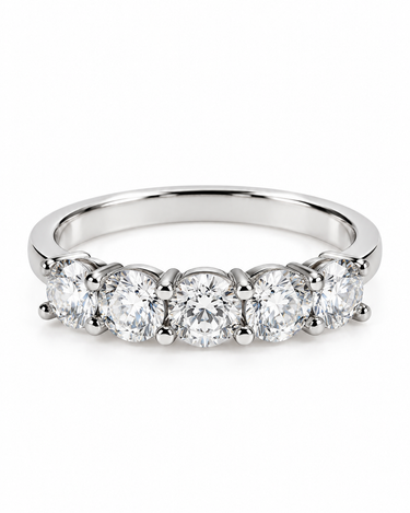Anello Five Stones Regolabile in Argento 925 con Zirconi – Luminosità Assoluta