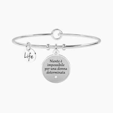 Bracciale rigido con ciondolo e scritta Niente è impossibile… louisa may alcott 732268