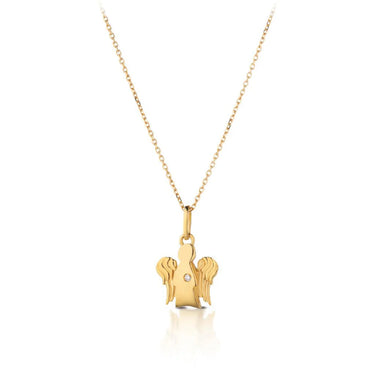 Collana Con Angelo In Oro Giallo e Diamante Roberto Giannotti NKT264