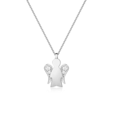 Collana Con Pendente Angelo In Oro Bianco E Diamanti Roberto Giannotti NKT322