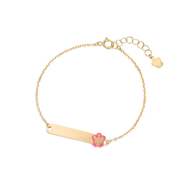 Bracciale Oro Bambina Con Targhetta e Angelo Rosa Roberto Giannotti NKT377