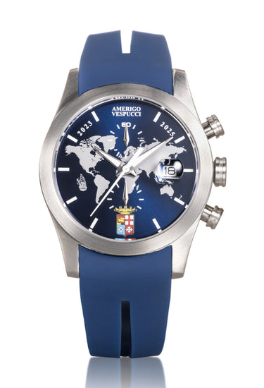 Orologio Locman Island Amerigo Vespucci silicone blu 0613A02S-00AMVESB