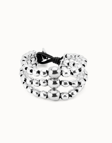 Bracciale Formato Da Tre File di Perline Placcate Argento Sterling PUL2550MTL0000L