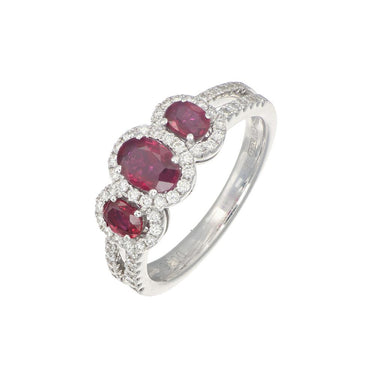 Anello Giorgio Visconti in Oro Bianco Rubini e Diamanti ABX14157R