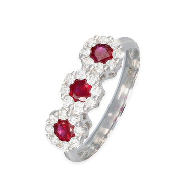 Anello Giorgio Visconti in Oro Bianco Rubini e Diamanti ABX15044R