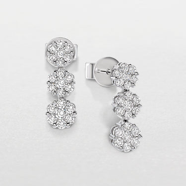 Orecchini Trilogy In Oro Bianco e Diamanti BBX33026