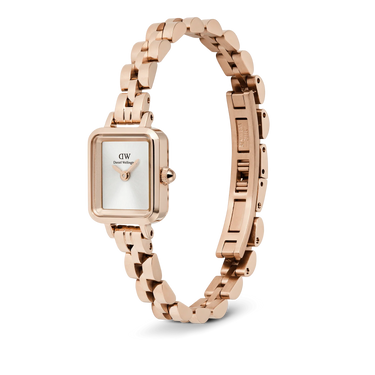 Orologio Daniel Wellington Quadro Mini Arch 3-link White Sunray Rose Gold DW00100847