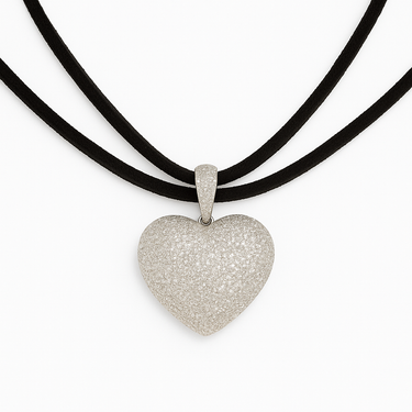 Choker Laccetto + Cuore Full Pavè - Argento 925