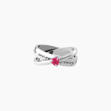 Anello Intrecciato Con Rubino Sintetico Taglio Cuore 721003-13