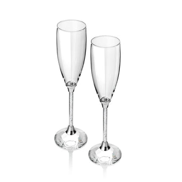 Coppia Flute Con Cristalli 77049