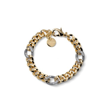 Bracciale Bicolore Grumetta e Zirconi Unoaerre 2800