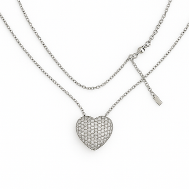 Collana Mini Cuore Pavè - Argento 925
