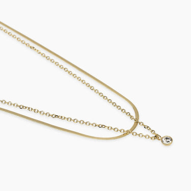 Girocollo Dorato Con Catene e Cristallo Kidult 851046
