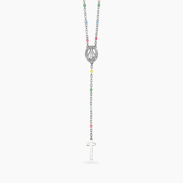 Collana Multicolor Con Madonnina e Pendente Croce Kidult 851146