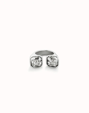Anello Placcato Argento Sterling Con Cristallo Bianco ANI0821BLNMTL15