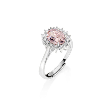 Anello Adattabile Royal Lady Con Zircone Morganite Amen ANLDGBBMO2