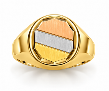 Anello Uomo Chevalier Tricolore in Oro 18Kt