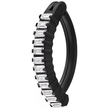 Clicker Ombelico Cristalli Rettangolari In Titanio Wildcat BCX041610BK